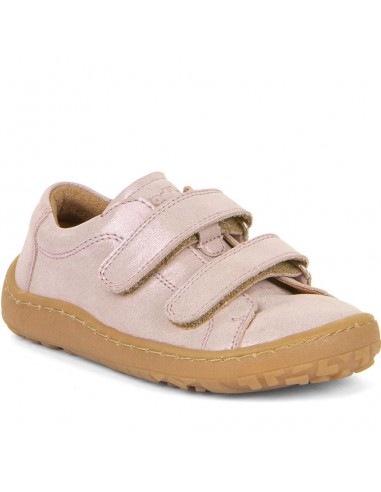 Froddo Barefoot Cuir Velcros Rose Brillant la colonne vertébrale